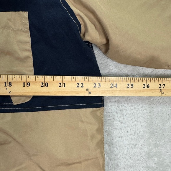 Diesel Mens Medium Colorblock Shirt Short Sleeve Casual Button Up Beige Navy GUC - Picture 3 of 6